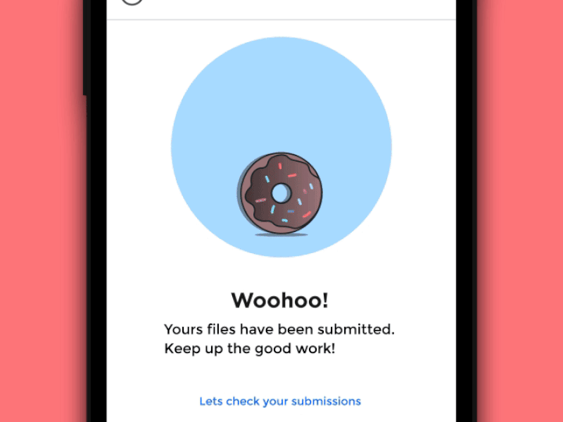 myCourses - Submission successful animation courses management donut fun mycourses student submissions success tasks ui