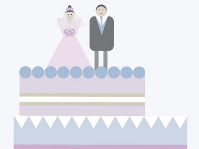 Wedding cake bride cake couple groom illustration wedding