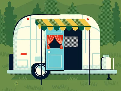 Airstream Camper Trailer airstream camper camper trailer camping illustration nature outdoors trailer