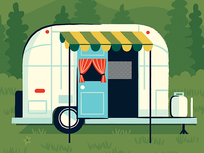 Airstream Camper Trailer airstream camper camper trailer camping illustration nature outdoors trailer