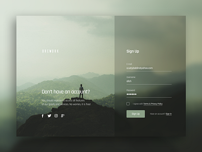 Sign Up Web Layout adobe illustrator adobe photoshop daily ui design graphic graphic design illustration web design web page website