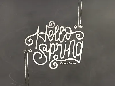 Hand-Lettered Chalkboard Mural chalk curly flower hand lettering lettering mural script spring texture type typography