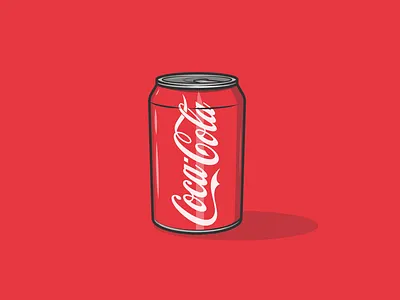 Classic can coke cola dribbble drink flat food icon illustration pop soda vector