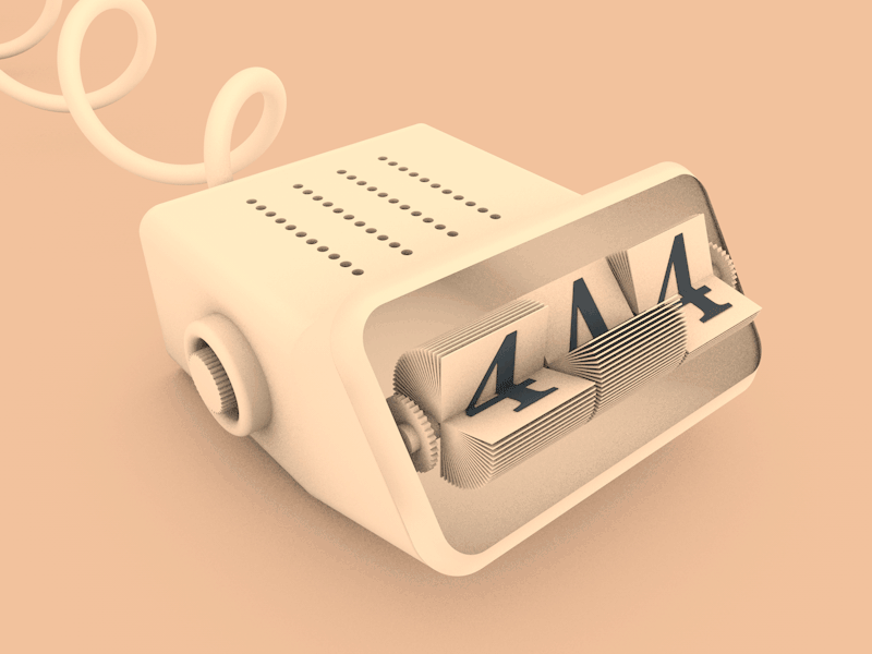 Number 4 36days 4 36daysoftype 444 alarm clock c4d gif jay z loop number 4 render