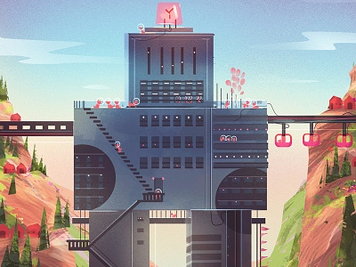Festival poster bigfest dogs illustration poster robot