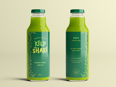 Kelp Shake Smoothie bottle branding cartoon design juice label logo packaging smoothie spongebob