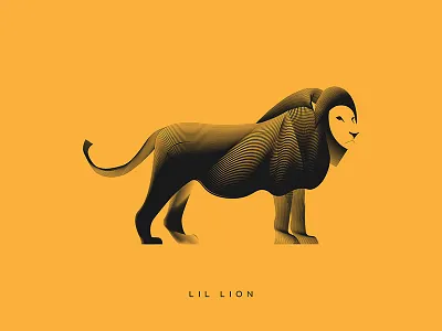 LIL LION adobe animals digital line lion orange pic spectro studio