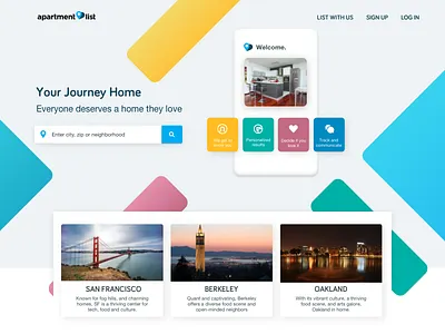 Apartment Landing Page apartment bold color desktop graphic design landing page modern product design web website