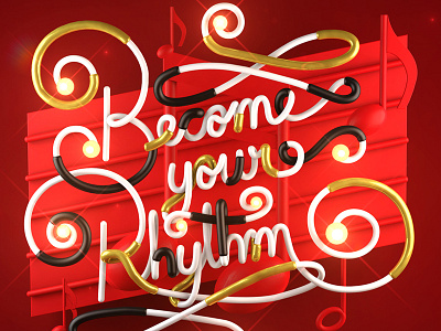 Red Stripe Typography Artworks - 3 3d colors illustration illustrator letters photoshop typography