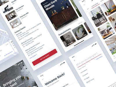Interior Design Directory App app directory interior design ios sketch ui