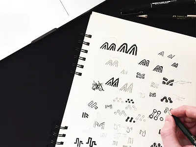 M Mark Exploration design exploration identity logo logo design logo mark logotype m mark monogram sketch typeface
