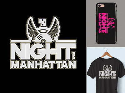 Design Night In Manhattan advertising design logo manhattan merchandising new york night nightclub phone case t shirt transfer tshirt