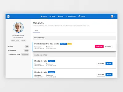 Dashboard RSM Network color dashboard material design site ui