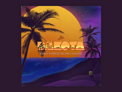 Bad vibes ruin highs 80s album album cover cd palm tree retro retrowave sunset synthwave