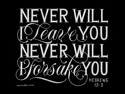 Hebrew 13:2 flourish handlettering lettering quote script serif typography