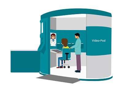 Video Pod (Virtually Connecting) health care illustration medical ui video pod virtually connecting