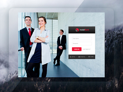 Model Bank Login Screen login screen