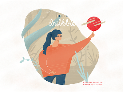 Hello there! debut girl grain hello illustration texture