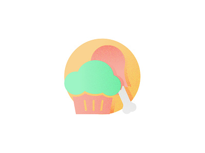 cake & chicken cake chicken color dribbble ellipse food icon illustration white