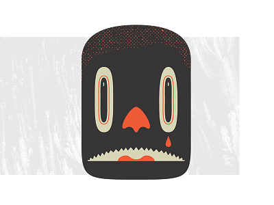 Sad Guy black drawing illustration red sad shark sticker teeth white