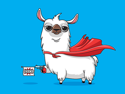 Drama Llama loves Drama 😎 character design drama funny geeky illustration llama offerzen quirky weird