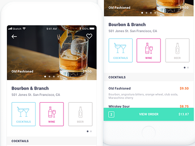 Tipsy - Mobile Drink Ordering App app bar branding checkout design drinks flat food mobile order payment queue receipt restaraunt tip ui ux