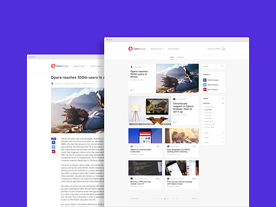 Opera Blogs Redesign blog interaction opera template uiux web design