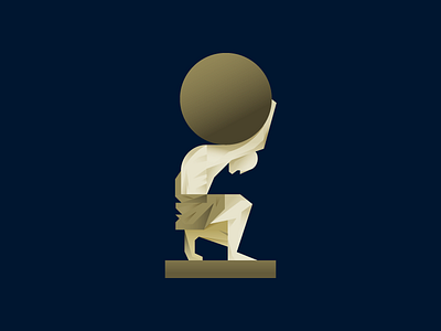 Atlas atlas character globe gradient illustration statue