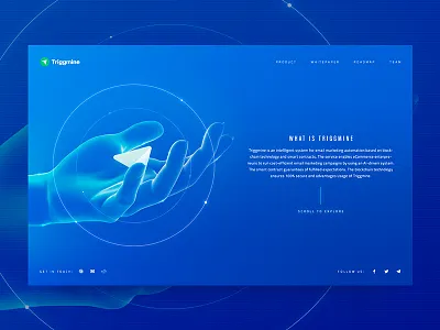 Triggmine 3d blockchain hand promo site web