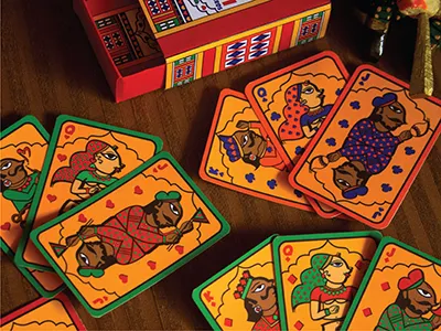 Playing Cards inspired by Rajasthani Phad Folk art characters gamedesign illustration