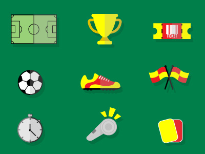 Football Flat Vector set ball card court flat design football icon illstration shoes ticket vector world cup