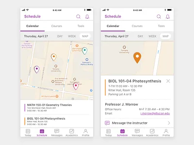 Student Mobile App Class Locator mobile design product design ui design ux design visual design