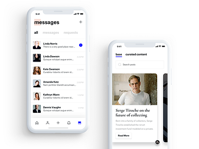 Collecteurs app art article clean feed inbox ios ios 11 messages minimal minimalistic white