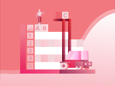 Building Pivots building construction forklift pink pivot simple table vector