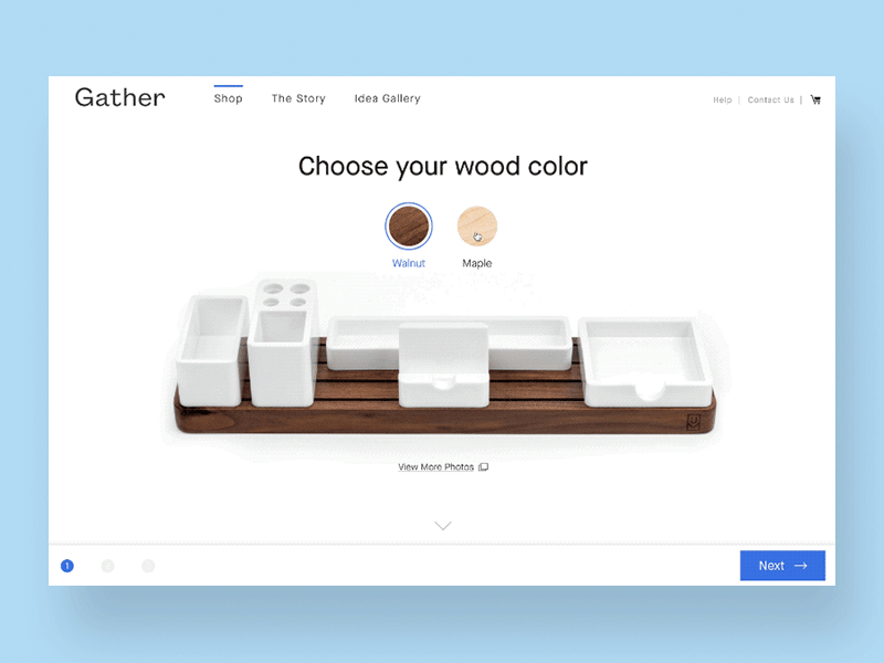 Gather configure page configure desk organizer ecommerce gather gathersystem minimal organizer shop ugmonk ui ux web