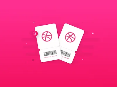 2 Dribbble Invites design graphic simple tickets two dribbble invites ui