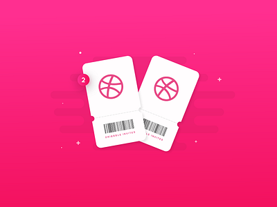 2 Dribbble Invites design graphic simple tickets two dribbble invites ui