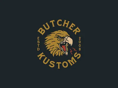 Butcher Custom Garage badges font illustration logo logotype typography