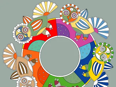 Vector Birds (2) birds folk garland illustrator naive vector