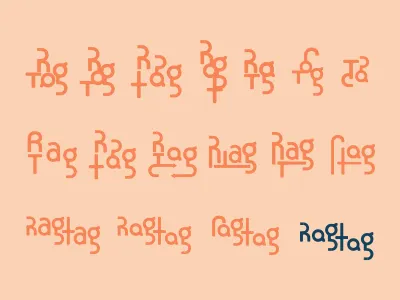 Ragtag logo ideation 80s branding collage thesis ideation identity logo logo creation logo ideation logo work ragtag