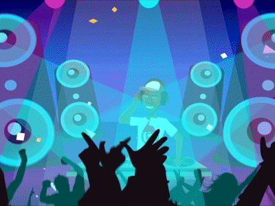 Knokturnal Party animation dj gif music night owl party