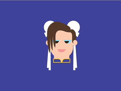 No.1 – Chun-li blue character design cute flat colour illustration product designer retro typography vector