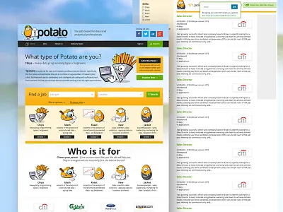 1 Potato Website design job search ui ux website website design