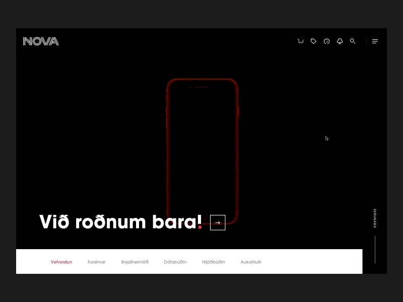 Nova.is – Navigation carrier iceland menu nav navigation nova phone split ueno vertical