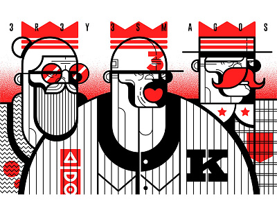 3 Wiseman 3 black crown cuba illustrationred king threewiseman urban urbanstyle white