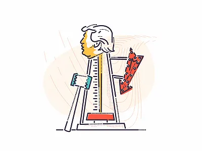 Crash Bang Wallop attraction circus head illustration lines minimal political president thumbprint trump