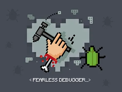 Fearless Debugger bug cursor debugger icon illustration tetris