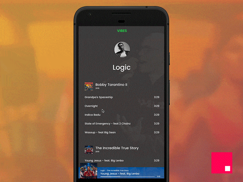 My First Studio Project animation gif invision studio music player