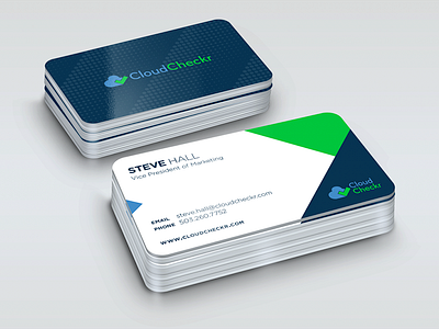 CloudCheckr Business Card blue business card green print design