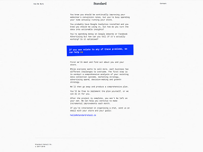 Standard Retail Co. landing page